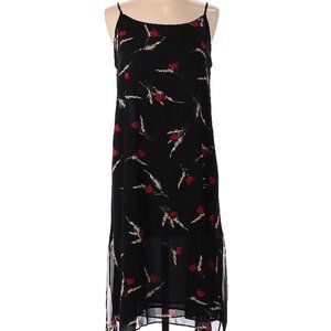 NWT Luo Fans Size Small Black with Red Flowers Dress